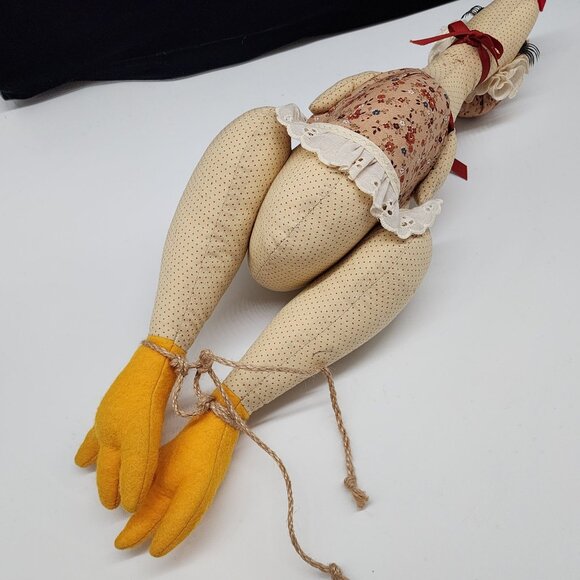 Handmade Hanging Plush Turkey Doll Kitchen Thanksgiving Decor Cotton Fabric - Picture 8 of 8